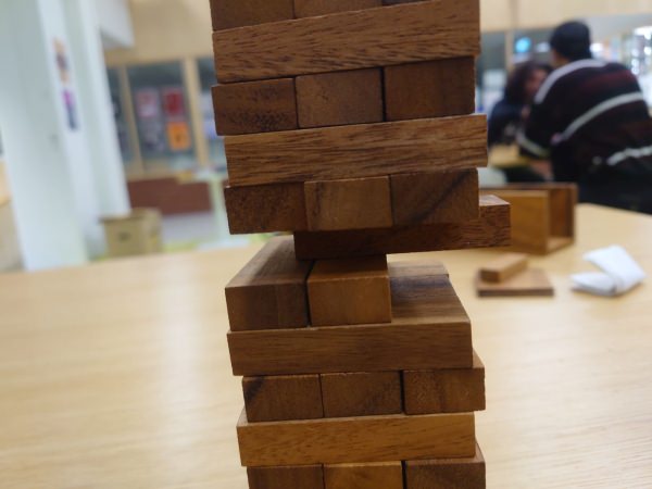 Jenga in the LAB University of Applied Sciences Lahti campus, at Kaptam Gamers board games club
