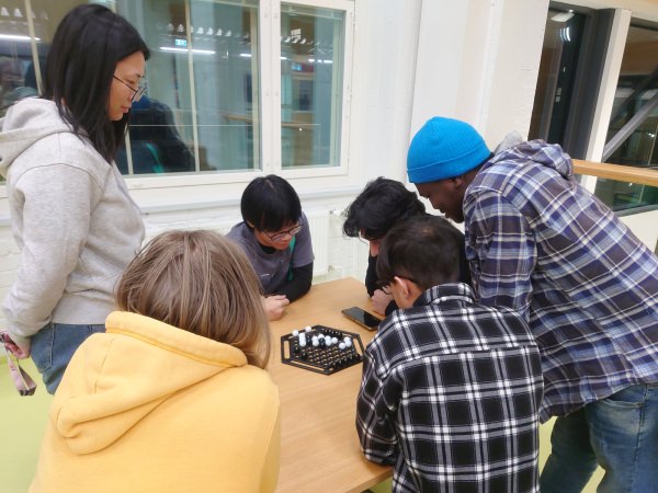 Intense Abalone in the LAB University of Applied Sciences Lahti campus, at Kaptam Gamers Lahti Game Night Board Games